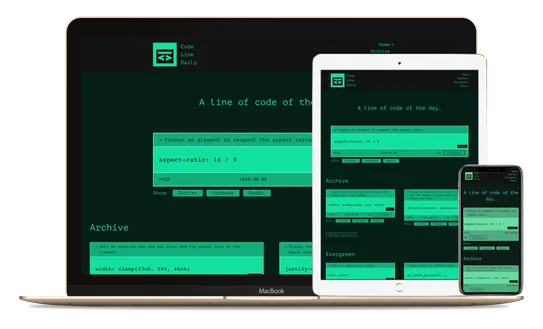 Screenshot of Code Line Daily website.