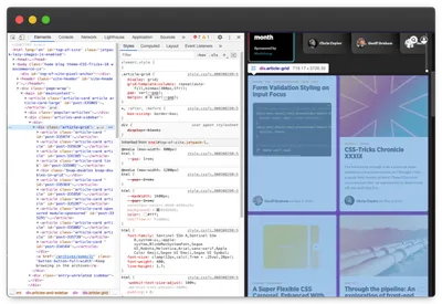 Screenshot of DevTools Grid and Flex inspector.