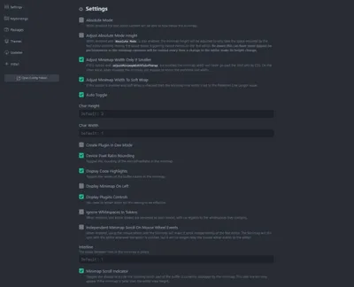 Atom General settings.