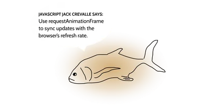 Poorly drawn jack crevalle with a text in a speech bubble: “Don't forget the lang attribute to define the default language.”