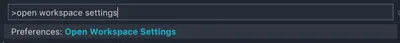 Open workspace settings example.
